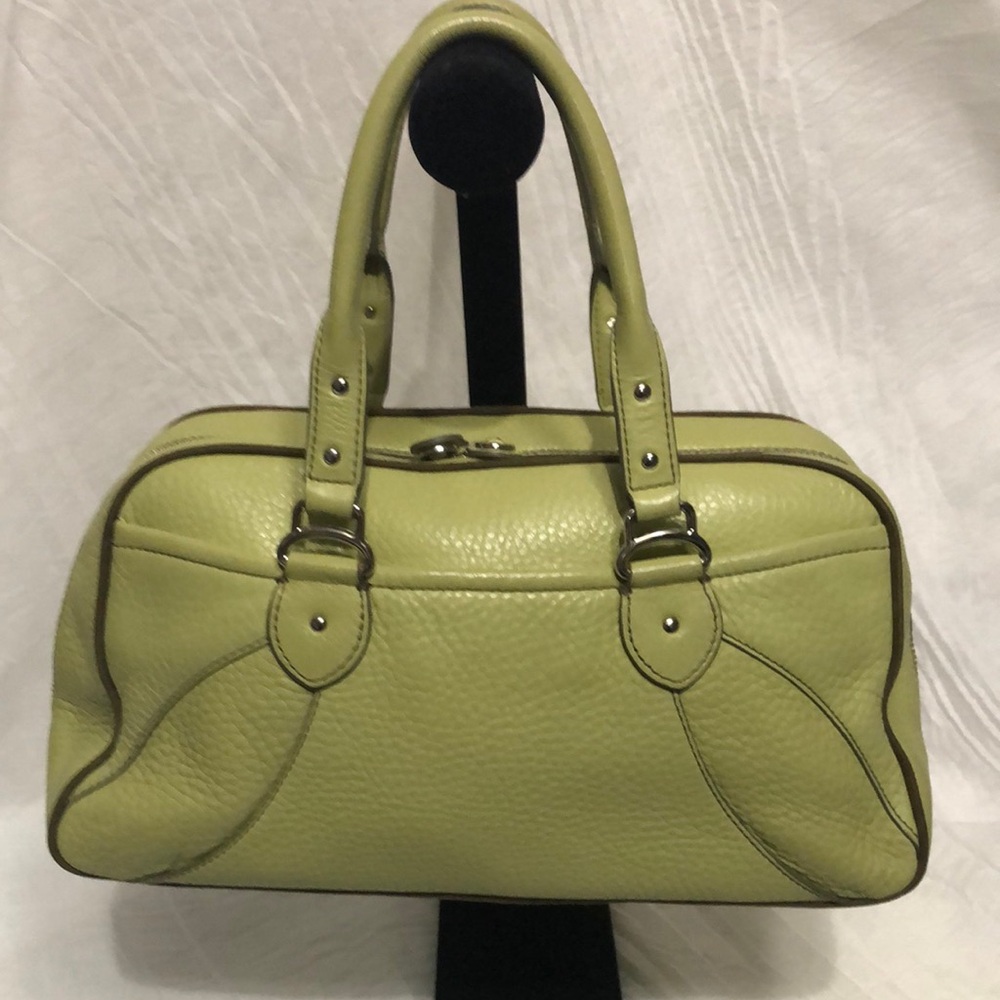 Cole Haan Large Lime Green Leather Satchel